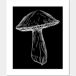 white mushroom Posters and Art